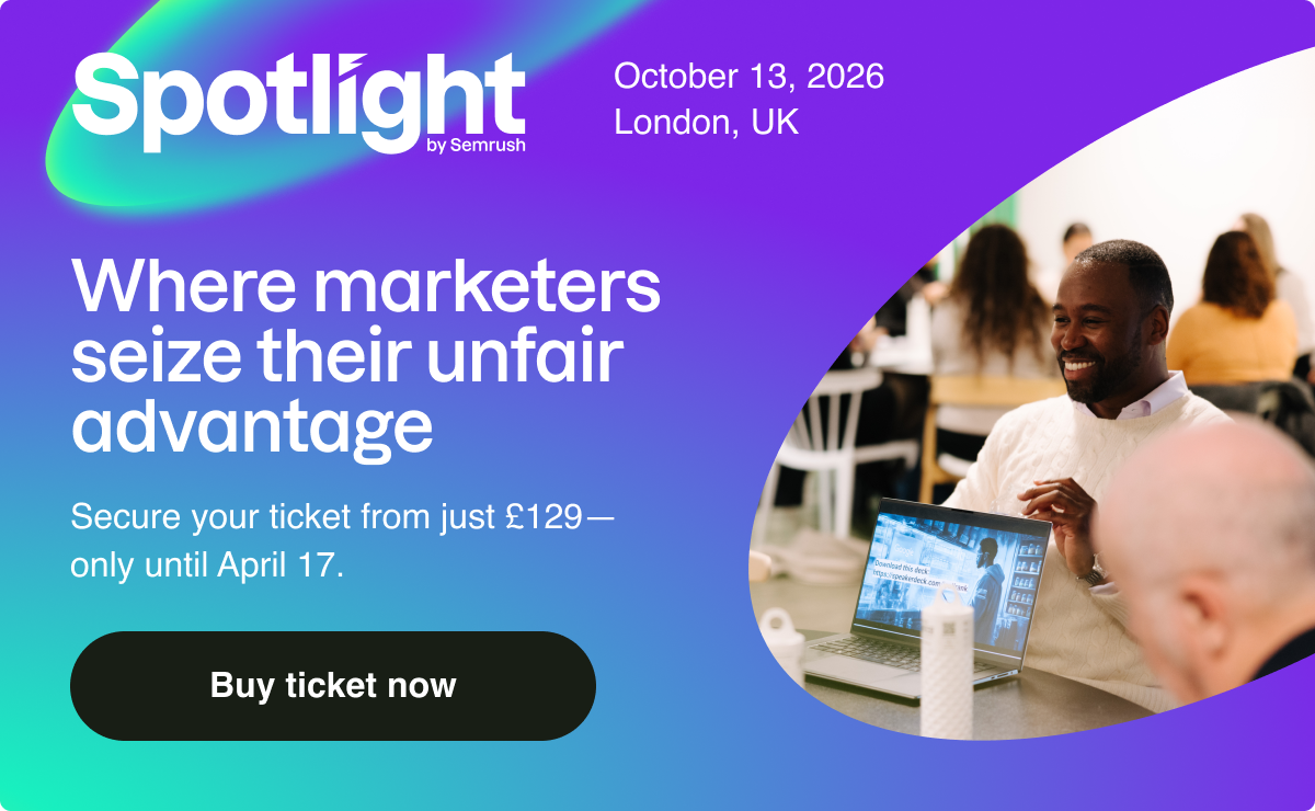 Spotlight is the one-day accelerator for your marketing career. Walk away with the ideas, connections, and strategies to outperform your competitors.